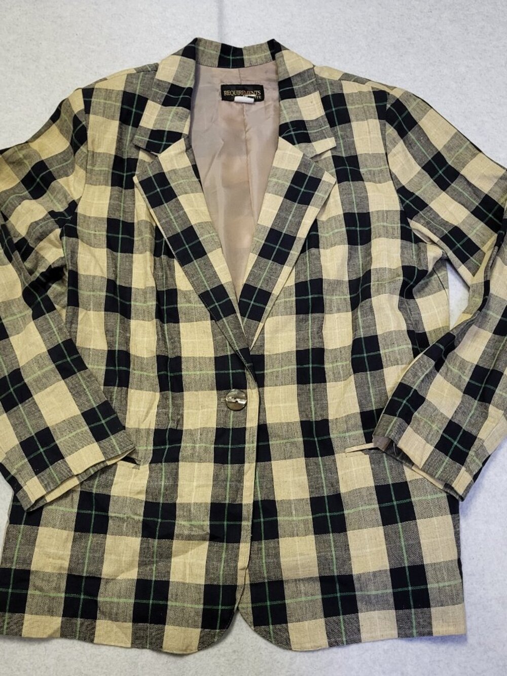 Requirements Blazer Women's 16 Plaid 100% Polyester Jacket